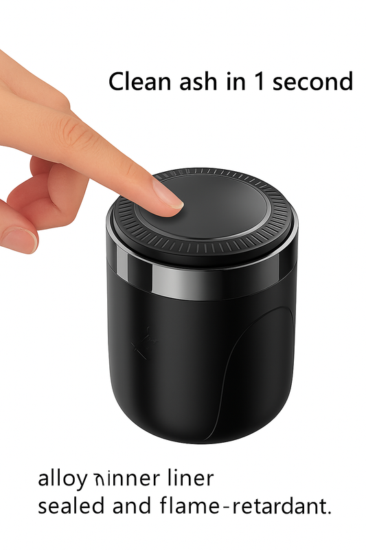 Portable Car Ashtray with LED Light – Auto Interior Ash Cup with Lid