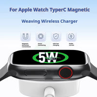 Apple Watch Magnetic Charger – Fast USB Wireless Cable for Series 1–10, SE, Ultra