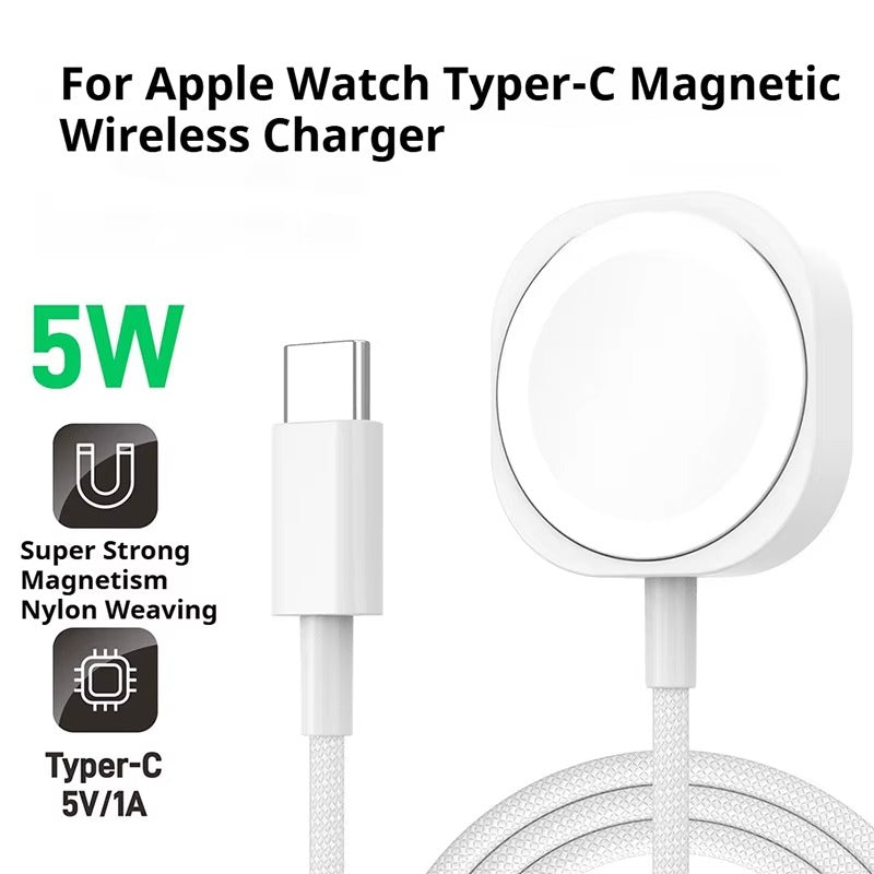 Apple Watch Magnetic Charger – Fast USB Wireless Cable for Series 1–10, SE, Ultra