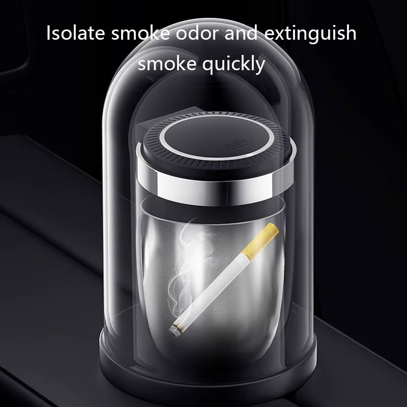 Portable Car Ashtray with LED Light – Auto Interior Ash Cup with Lid