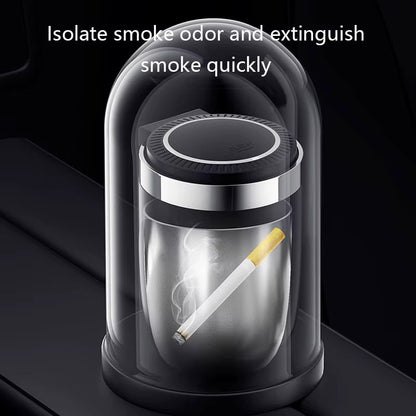 Portable Car Ashtray with LED Light – Auto Interior Ash Cup with Lid